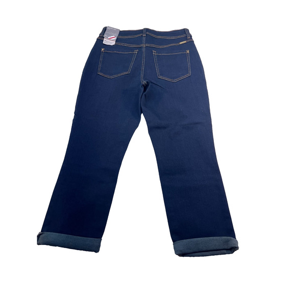 inc Dark Blue Jeans skinny leg/curvy crop mid rise size 4 (0208) - Picture 8 of 9